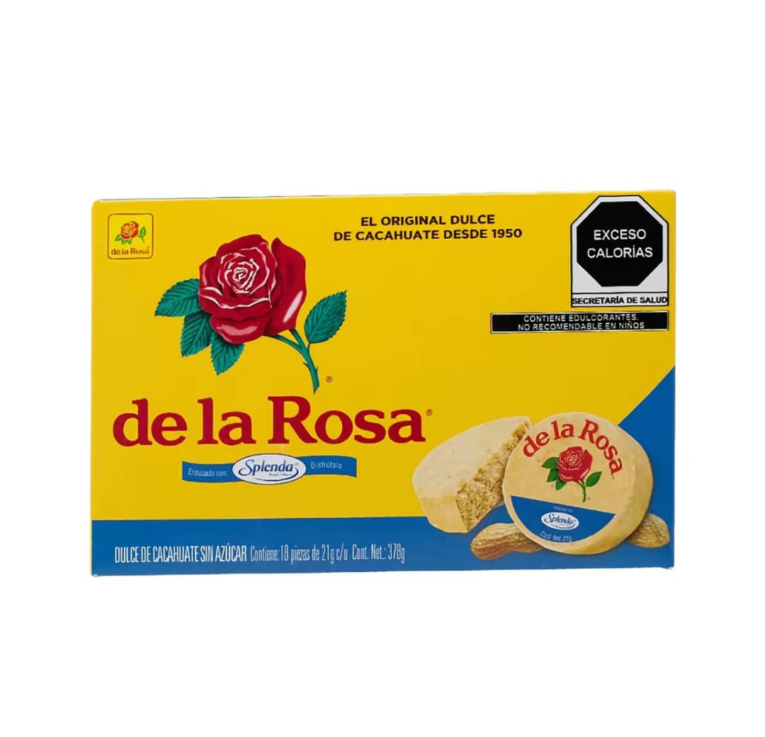 De la rosa Mazapán sugar free 18pack made with Splenda,and peanuts